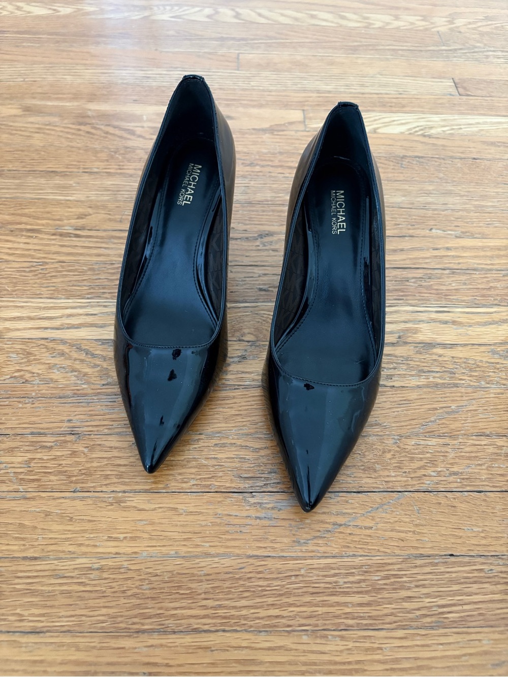MICHAEL Michael Kors Black Patent Pointed-Toe Pumps